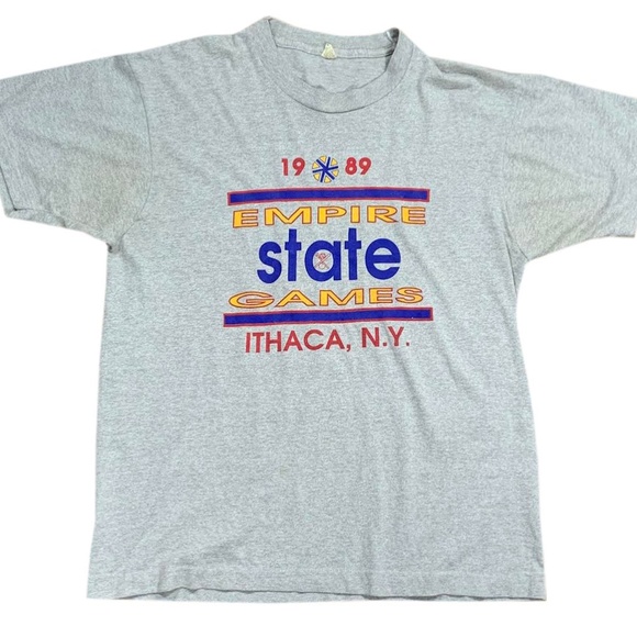 Vintage Empire State Ithaca Games 1989 Gray T Shirt (Size XL,Fits Smaller) - Picture 1 of 4
